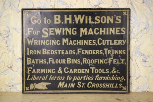 Large 19th Century Hand Painted Antique Tin Sign