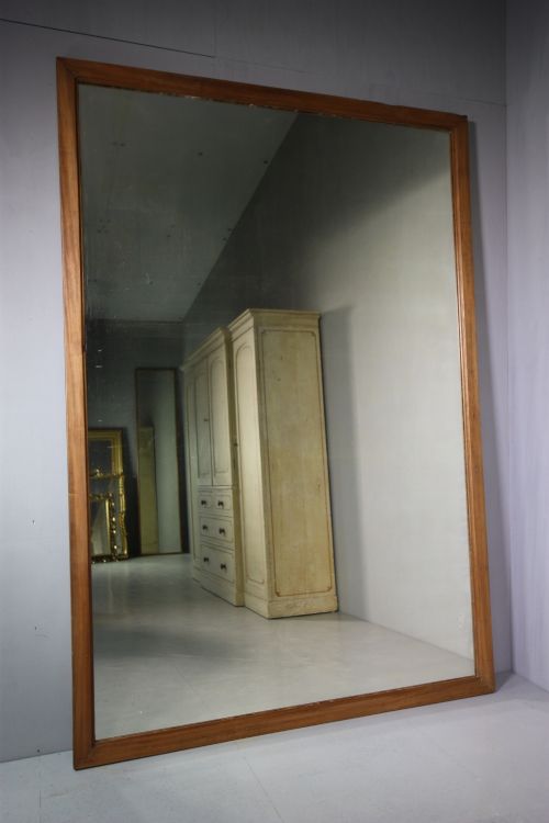 Very Large 19th Century Antique Oak Outfitters Mirror.