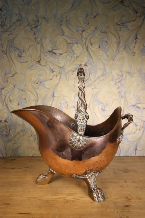 English Quality 19th Century Antique Coal Scuttle.