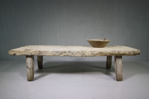 18th Century Antique Elm Pig Bench Coffee Table.
