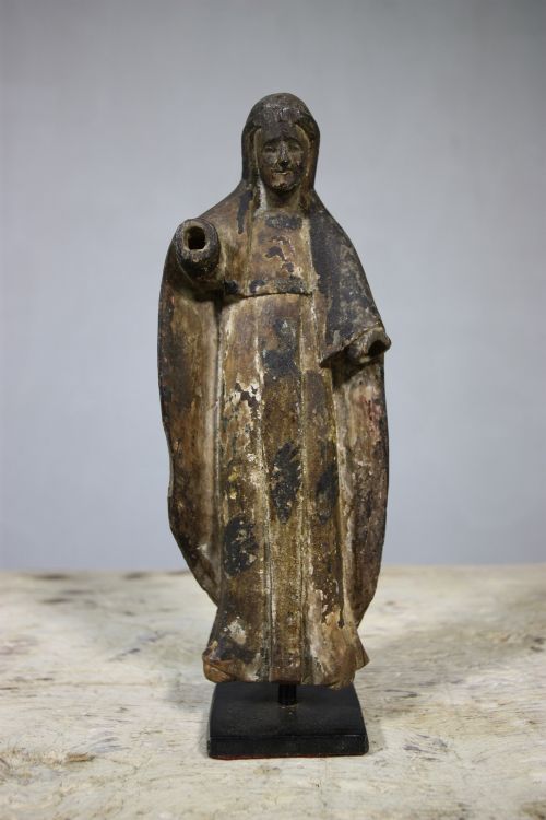 18th Century Lime Wood Antique Carved Figure in Paint.