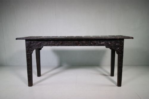 Eorgian Antique Pine Decoupage Side/console Table.