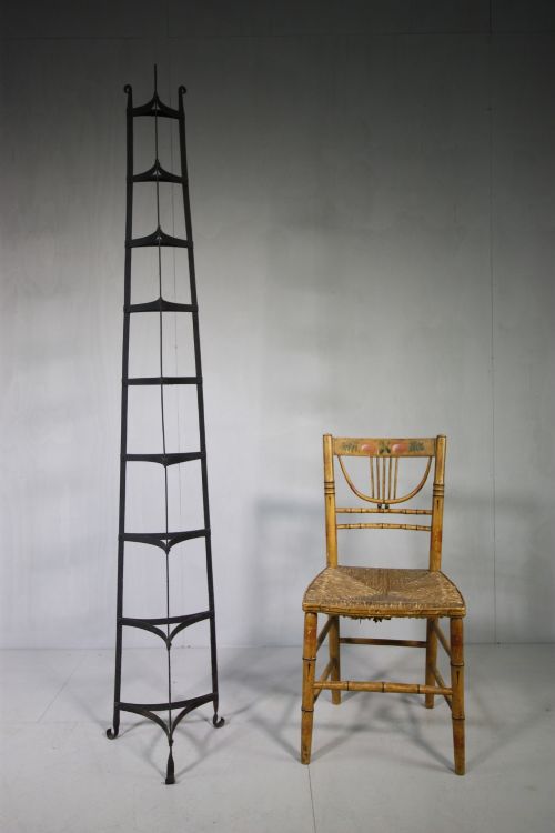 Tall 19th Century Antique Wrought Iron Pan Stand.