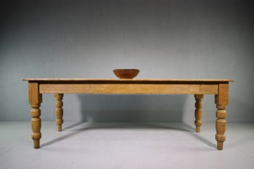 Large 19th Century Painted Pine Dining Table.