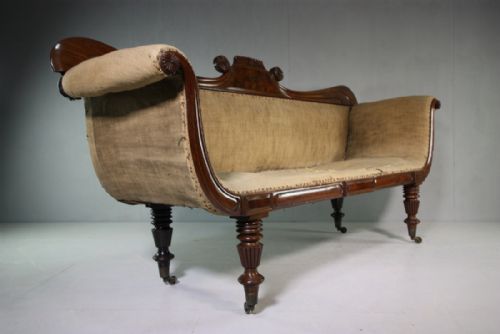Large William IV English Antique Mahogany Sofa.
