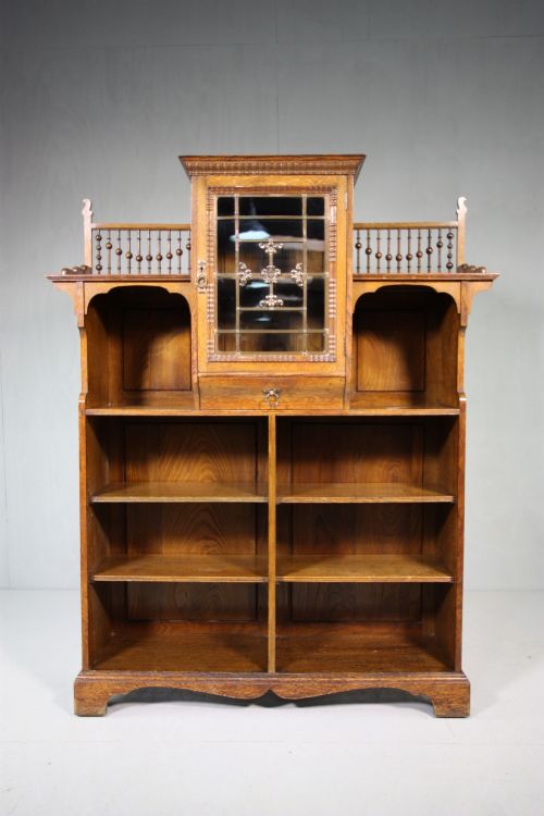Antique Oak Bookcase by Shapland & Petter.
