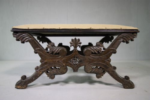 Large Georgian Antique Pine Stool in Original Paint.