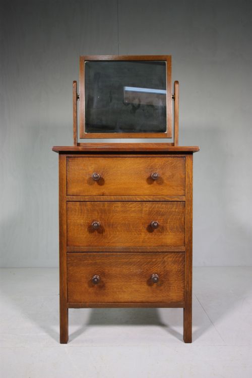 Edwardian Antique Oak Dressing Chest by Heals.