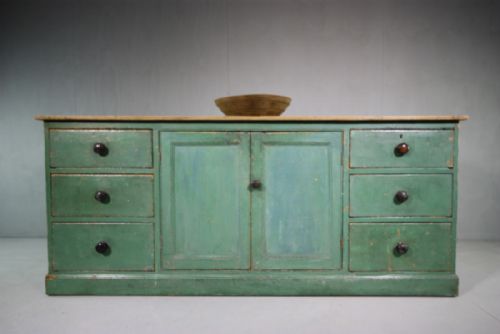 19th Century Antique Painted Pine Dresser Base.