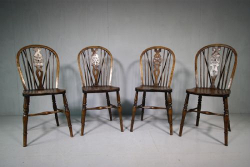 Set of Four Antique Country Dining Chairs.