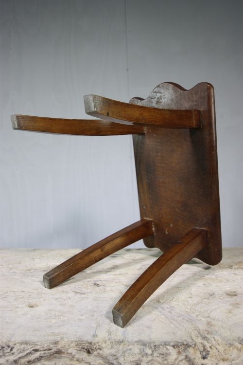 19th Century Antique Oak Stool by R.edwards.