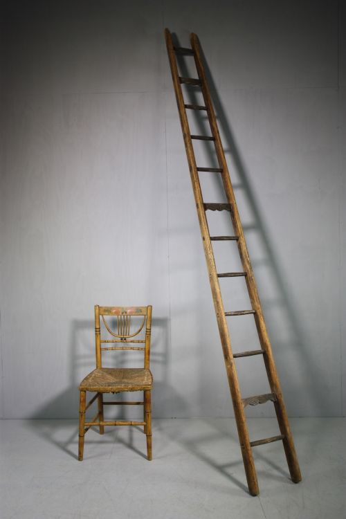 19th Century Antique Pine Shopkeepers Ladders.