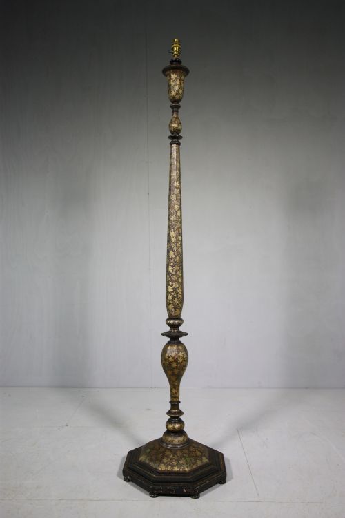 Tall 19th Century Antique Kashmiri Standard Lamp.
