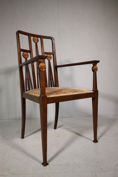 Important Art Nouveau Antique Armchair by J S Henry.