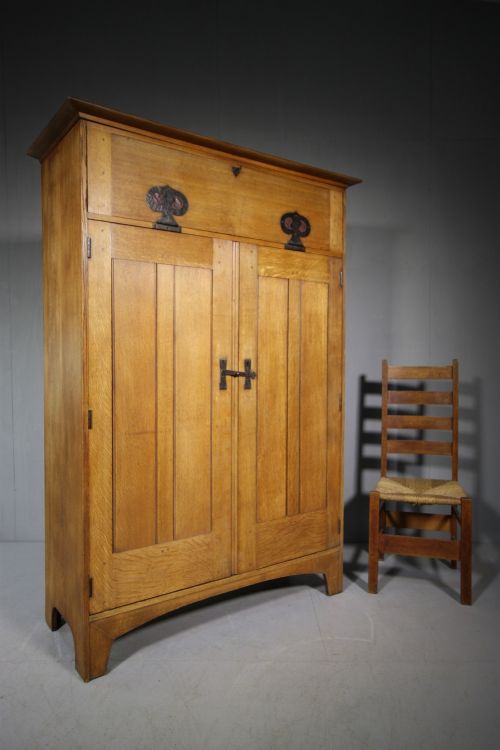 Very Rare Heals Antique Oak Cupboard by Ambrose Heal.