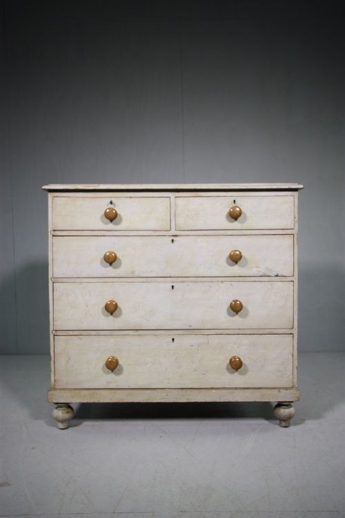 19th Century Original Painted Pine Antique Chest.
