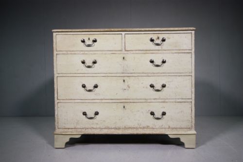 Georgian Antique Pine Chest in Original Paint.