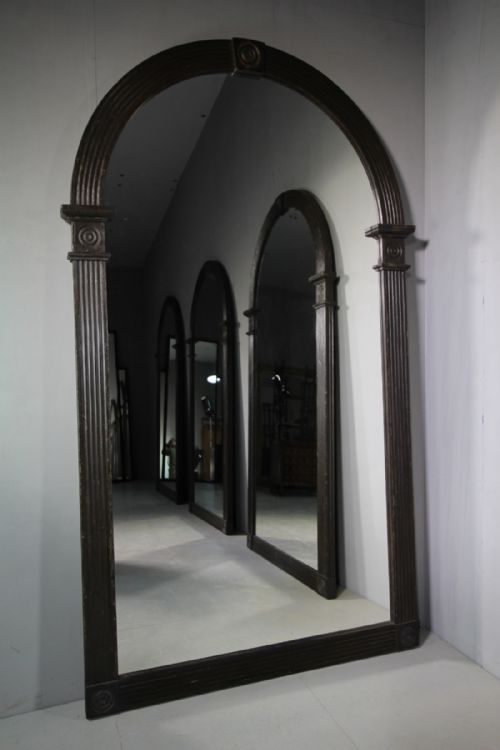 Original Painted Pine Antique Arch Top Mirror X 4.