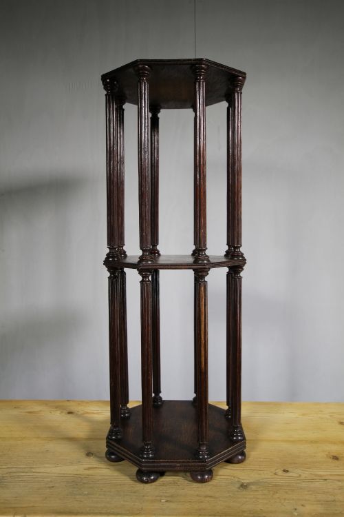 English 19th Century Antique Oak Library Scroll Rack.