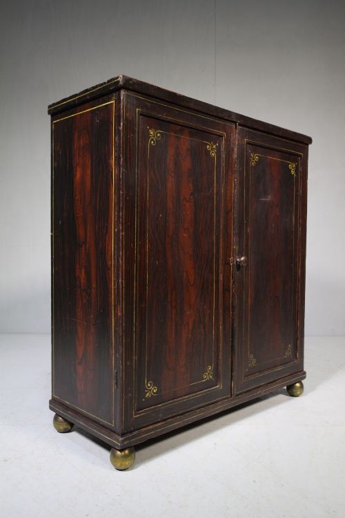 Regency Antique Painted Pine Cupboard.