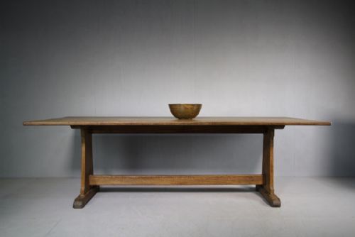 Edwardian Antique Oak Refectory Dining Table.