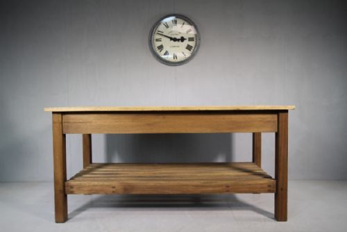 1920'S Large Teak Work / Preparation Table.