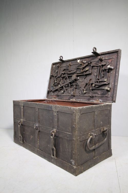 17th Century Antique Iron Nuremberg Chest.