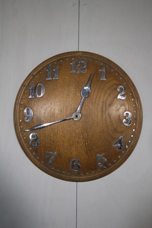 Heals 1920'S Domed Oak Wall Clock. Working.