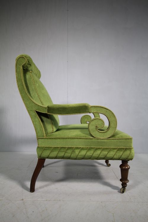 19th Century Antique Upholstered Armchair.