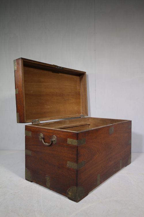 19th Century Antique Camphor Wood Campaign Trunk.