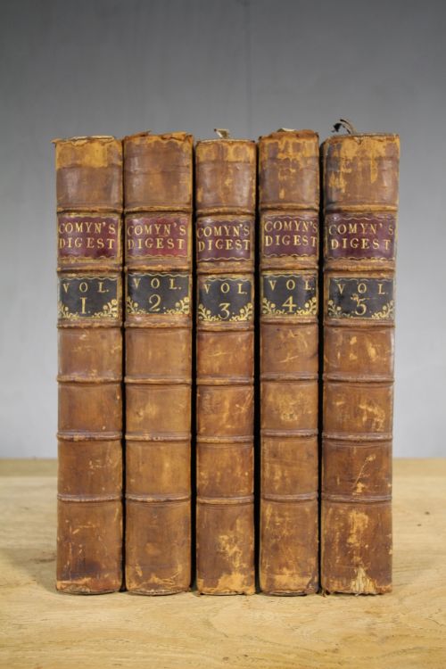 Set of Five Large Georgian Leather Bound Law Books.