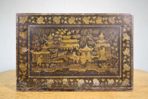 Regency Antique Camphor & Chinoiserie Chest.