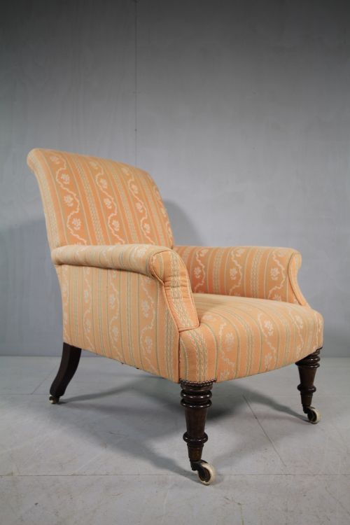 William IV English Antique Upholstered Armchair.