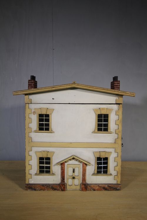 Mid 19th Century Antique Doll's House in Original Paint.