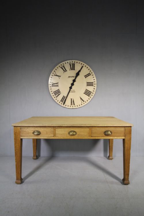 English Edwardian Antique Oak Desk
