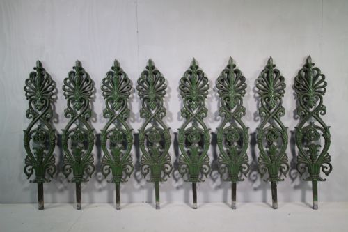 Set of 14 English Antique Cast Iron Balcony Uprights.
