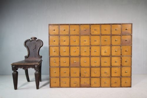 Large English Antique Bank of Drawers.