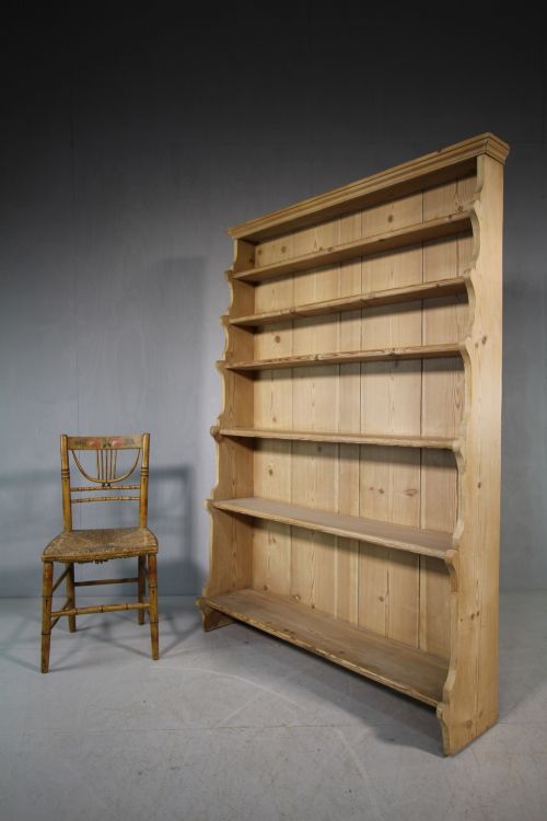 Regency Antique Pine Waterfall Open Bookcase.