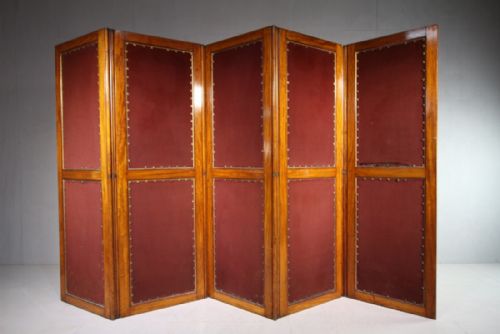 Large English Antique Mahogany Dressing Screen.