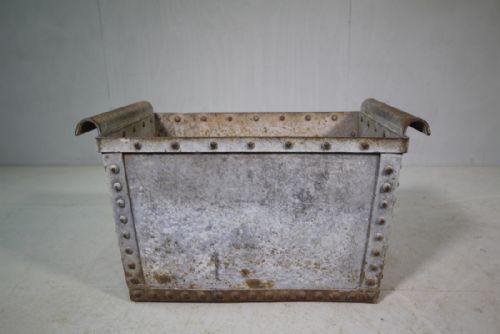 English 1920'S Rivetted Metal Log Bin.