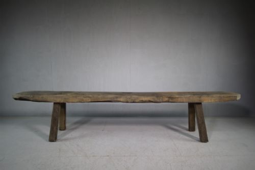 Welsh Antique Primitive Oak Estate Bench Seat.