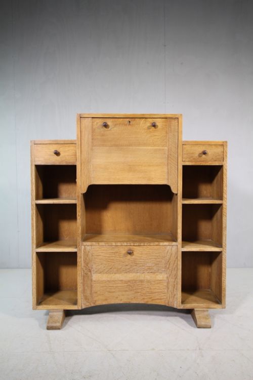 1930'S Heals Oak Bureau Bookcase.
