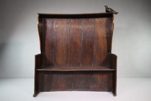 18th Century English Antique Elm Settle Seat.