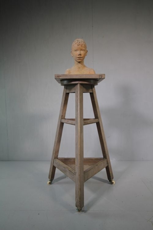 English Antique Sculptor's Stand in Original Paint.