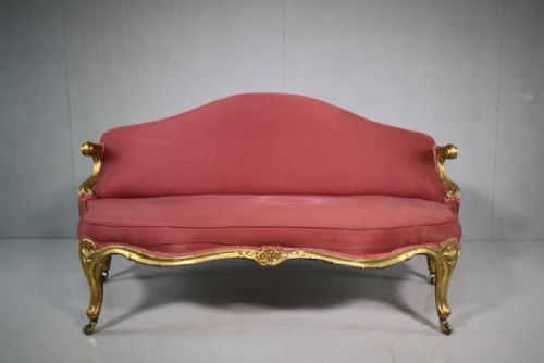 English 19th Century Antique Gilt Sofa.