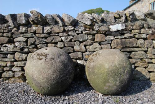 Pair of Large Georgian Antique Stone Balls.