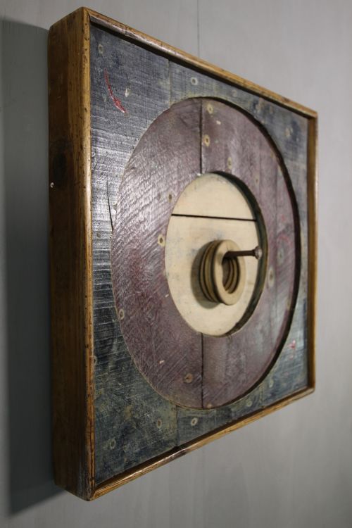 Primitive Antique Welsh Throwing Game in Paint.