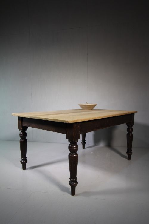 Original Painted Pine Antique Dining Table.