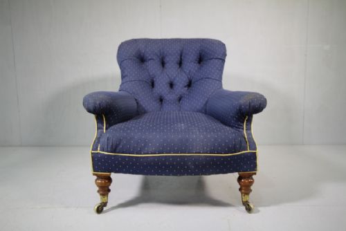 Quality English Antique Upholsterd Armchair.