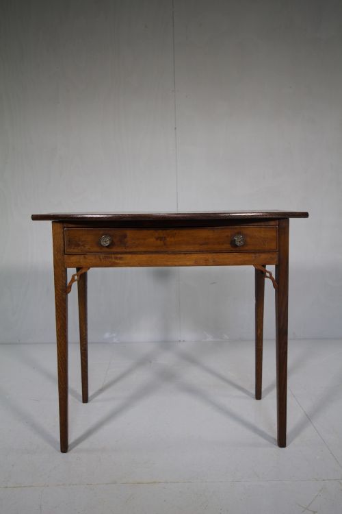 18th Century Antique Oak Bow Front Side Table.